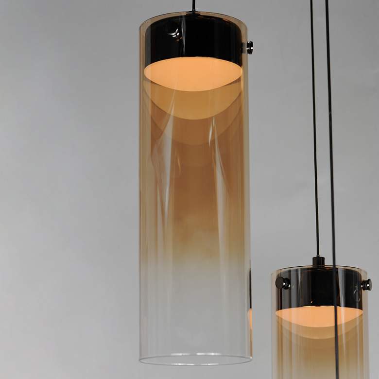 Image 6 ET2 Highball 22 3/4" Wide Amber/Gunmetal 9-Light LED Pendant more views