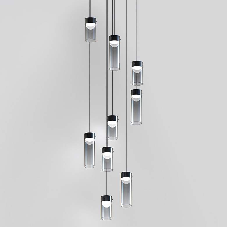 Image 1 ET2 Highball 22 3/4" Wide Smoke/Gunmetal 9-Light LED Pendant