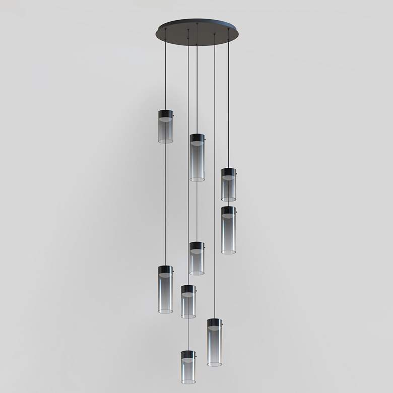 Image 4 ET2 Highball 22 3/4" Wide Smoke/Gunmetal 9-Light LED Pendant more views