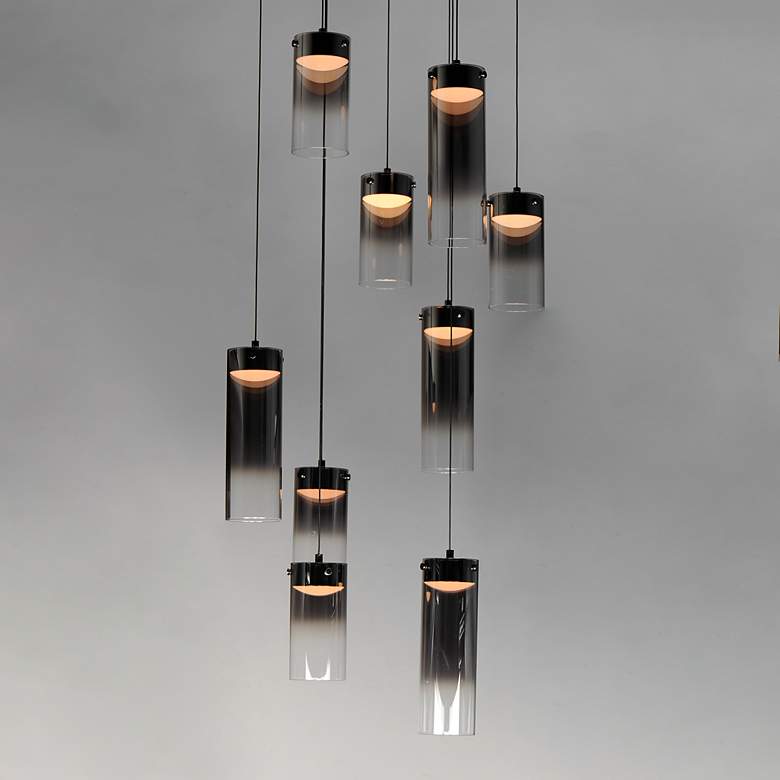 Image 5 ET2 Highball 22 3/4" Wide Smoke/Gunmetal 9-Light LED Pendant more views