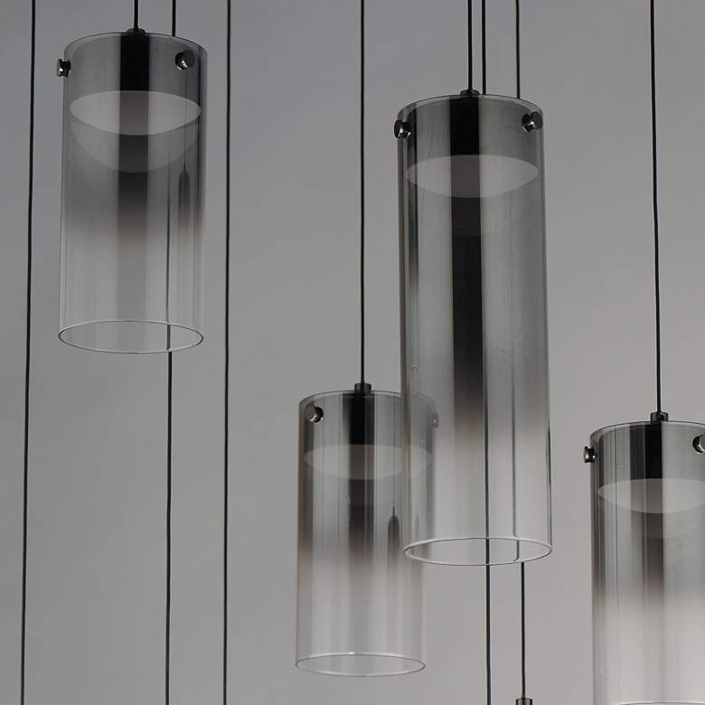 Image 6 ET2 Highball 22 3/4" Wide Smoke/Gunmetal 9-Light LED Pendant more views