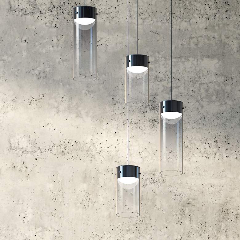 Image 7 ET2 Highball 22 3/4" Wide Smoke/Gunmetal 9-Light LED Pendant more views