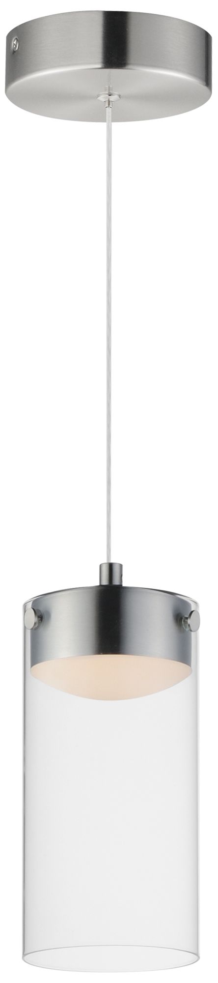 ET2 Highball 8 1/2" High Clear/Satin Nickel LED Mini Pendant