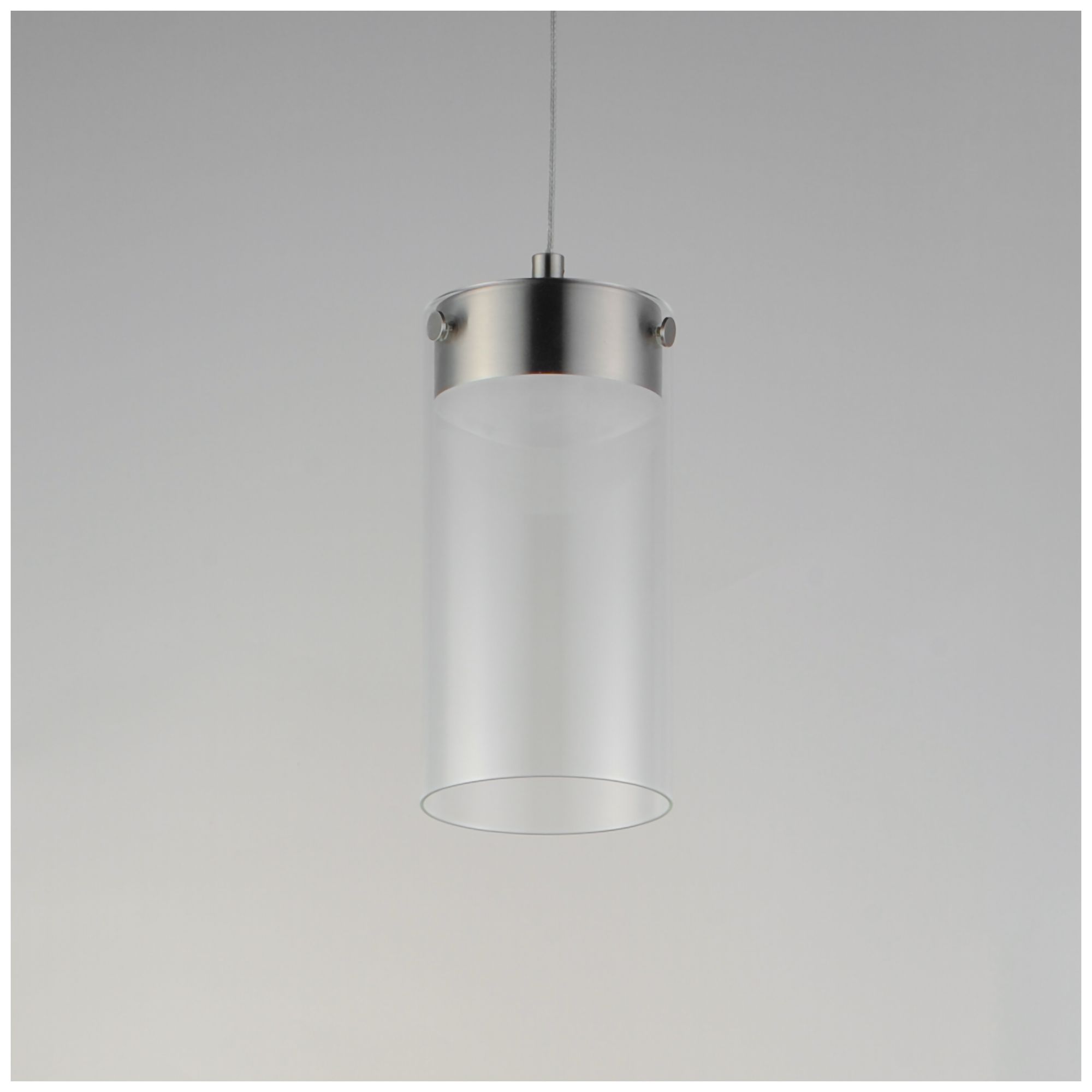 Image 2 ET2 Highball 8 1/2" High Clear/Satin Nickel LED Mini Pendant more views