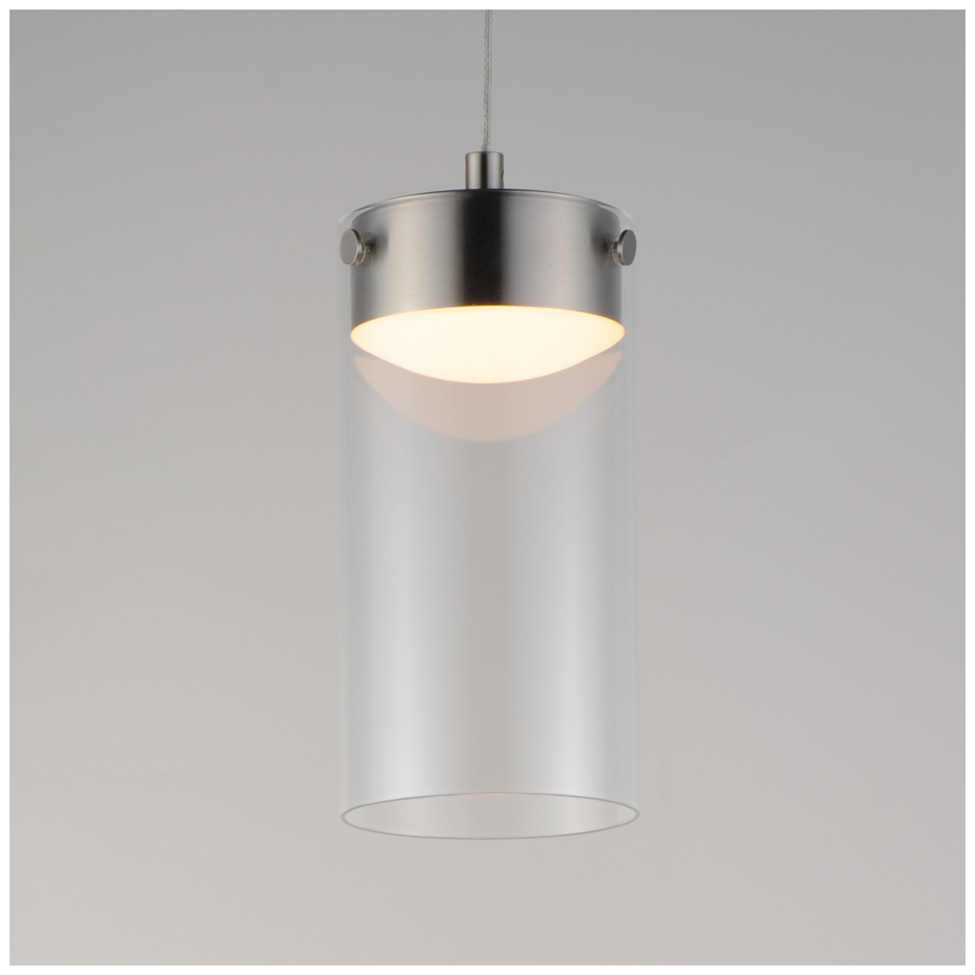 Image 3 ET2 Highball 8 1/2" High Clear/Satin Nickel LED Mini Pendant more views