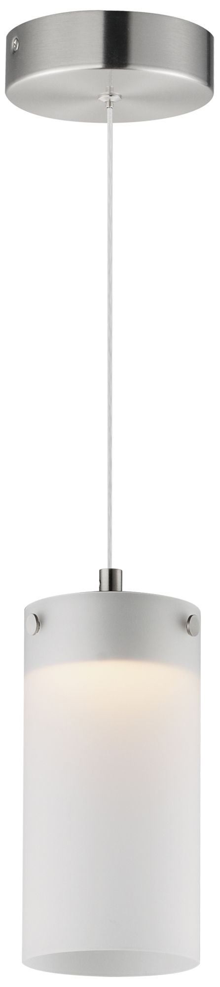 ET2 Highball 8 1/2" High Satin Nickel/Frosted LED Mini Pendant