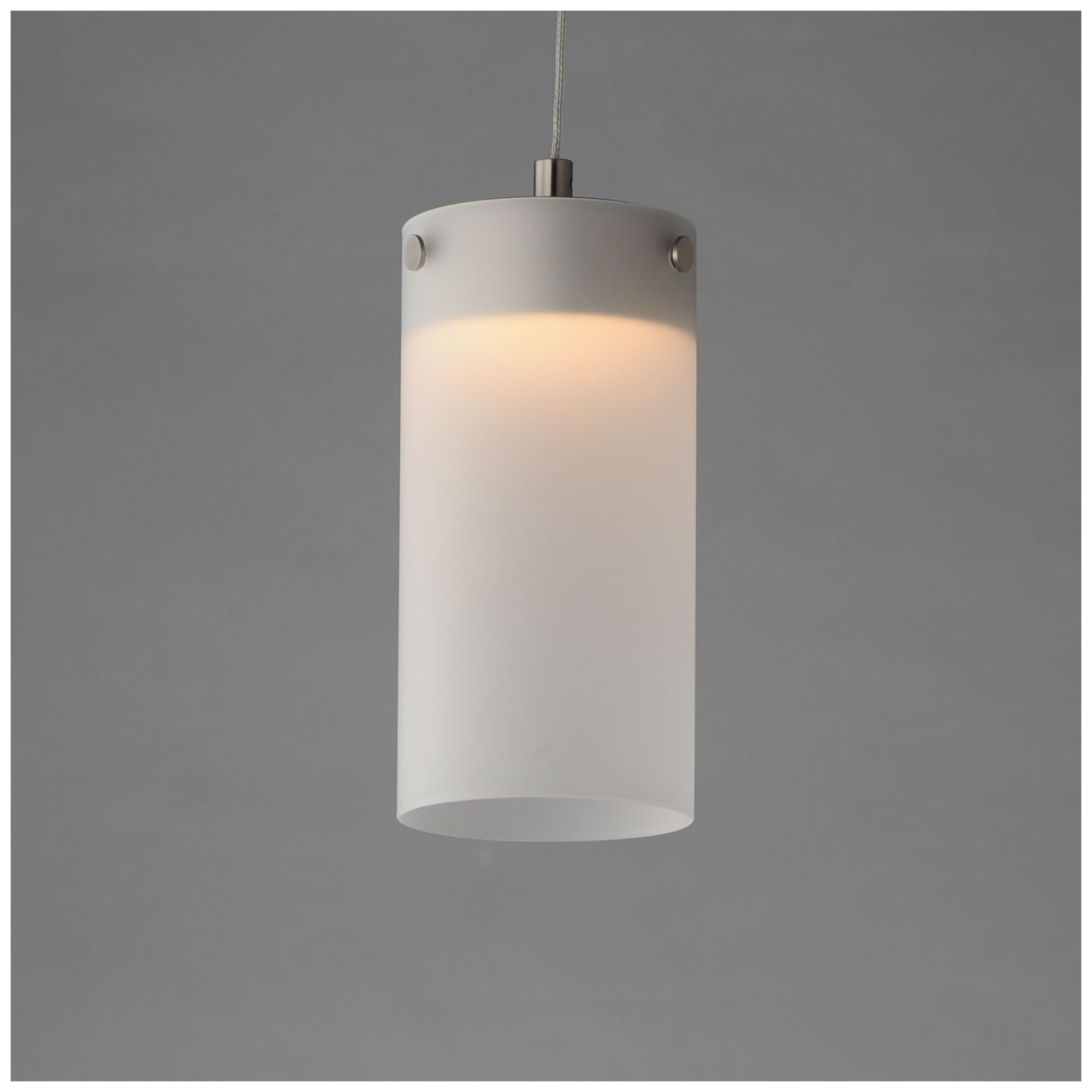 Image 4 ET2 Highball 8 1/2" High Satin Nickel/Frosted LED Mini Pendant more views