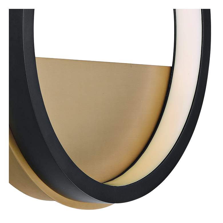 Image 2 ET2 Hoopla 11 3/4 inch High Black and Gold LED Wall Sconce more views