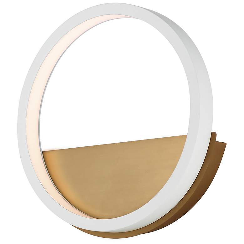 Image 1 ET2 Hoopla 12" High White/Gold LED Wall Sconce