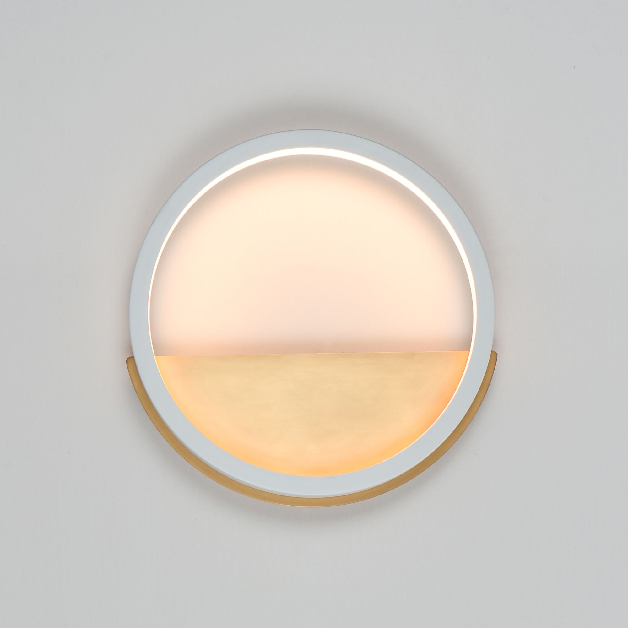 Image 3 ET2 Hoopla 12" High White/Gold LED Wall Sconce more views