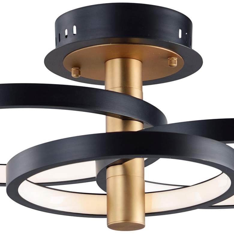 Image 4 ET2 Hoopla 15 3/4 inch Wide Black and Gold Modern LED Ceiling Light more views