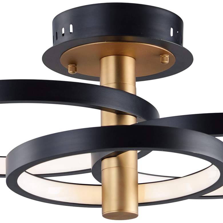 Image 4 ET2 Hoopla 15 3/4" Wide Black and Gold Modern LED Ceiling Light more views