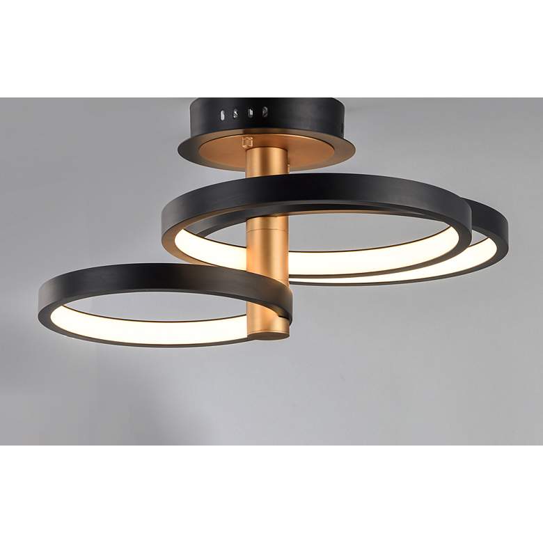 Image 5 ET2 Hoopla 15 3/4" Wide Black and Gold Modern LED Ceiling Light more views
