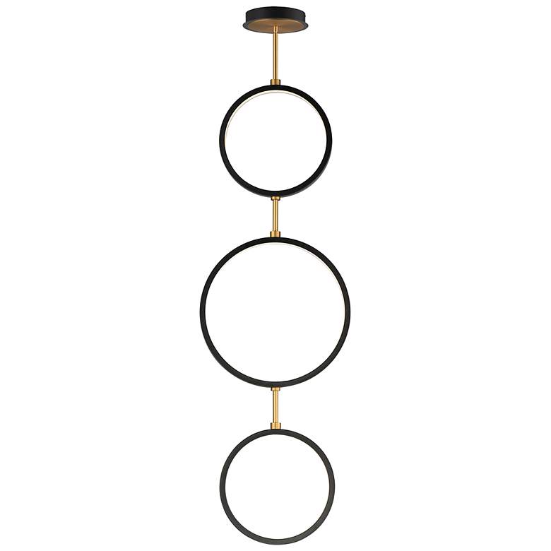 Image 1 ET2 Hoopla 16" Black/Gold 3-Light LED Pendant