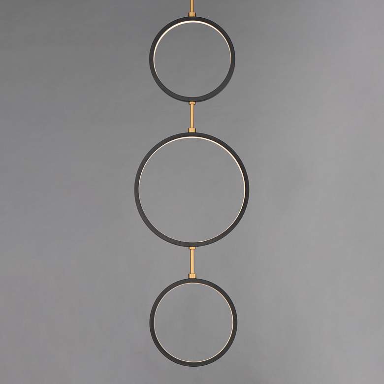 Image 2 ET2 Hoopla 16" Black/Gold 3-Light LED Pendant more views