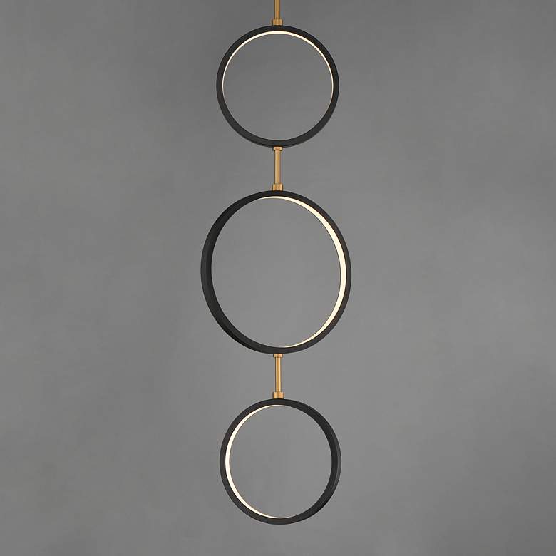 Image 3 ET2 Hoopla 16" Black/Gold 3-Light LED Pendant more views