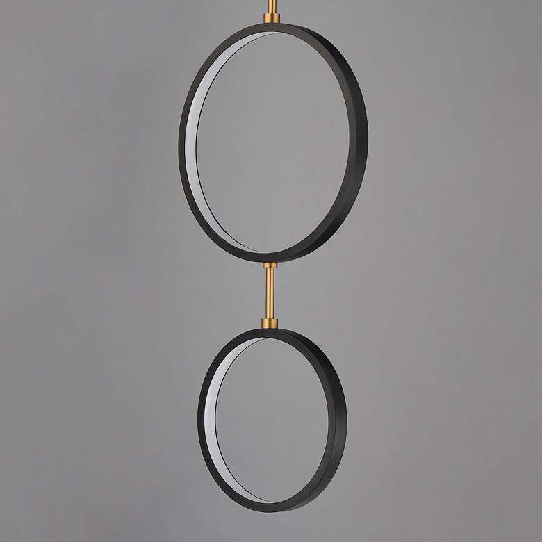 Image 4 ET2 Hoopla 16" Black/Gold 3-Light LED Pendant more views