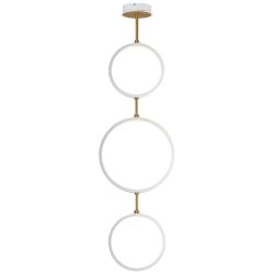 ET2 Hoopla 16" White/Gold 3-Light LED Pendant