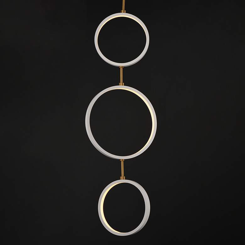Image 3 ET2 Hoopla 16" White/Gold 3-Light LED Pendant more views