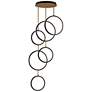1_ET2 Hoopla 25" Black/Gold 6-Light LED Pendant