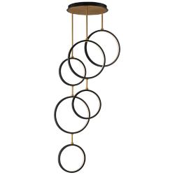ET2 Hoopla 25" Black/Gold 6-Light LED Pendant