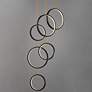 3_ET2 Hoopla 25" Black/Gold 6-Light LED Pendant more views