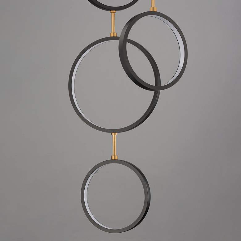 Image 4 ET2 Hoopla 25" Black/Gold 6-Light LED Pendant more views