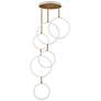 1_ET2 Hoopla 25" White/Gold 6-Light LED Pendant