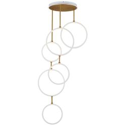 ET2 Hoopla 25" White/Gold 6-Light LED Pendant