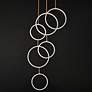 3_ET2 Hoopla 25" White/Gold 6-Light LED Pendant more views