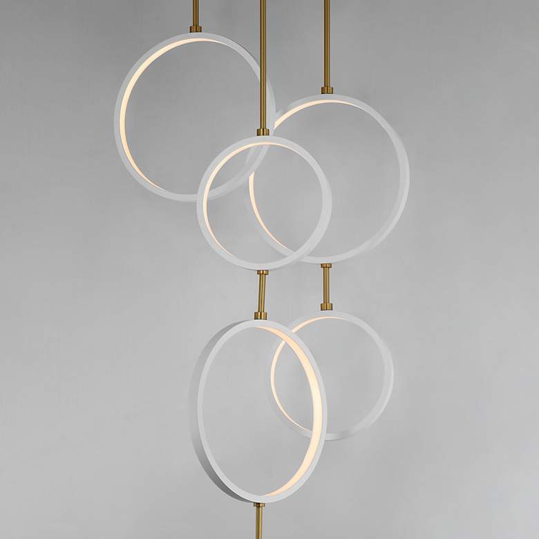 Image 4 ET2 Hoopla 25" White/Gold 6-Light LED Pendant more views