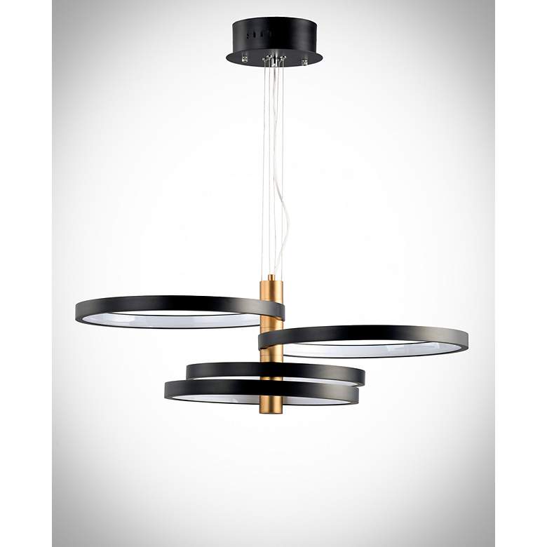 Image 5 ET2 Hoopla 29 1/2"W Black and Gold 4-Light LED Pendant Light more views