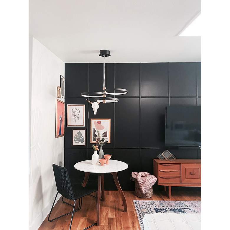 Image 7 ET2 Hoopla 29 1/2"W Black and Gold 4-Light LED Pendant Light more views