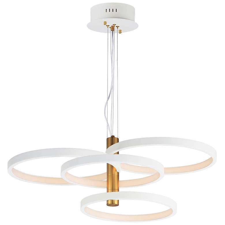 Image 1 ET2 Hoopla 33 1/2" White/Gold 4-Light LED Pendant