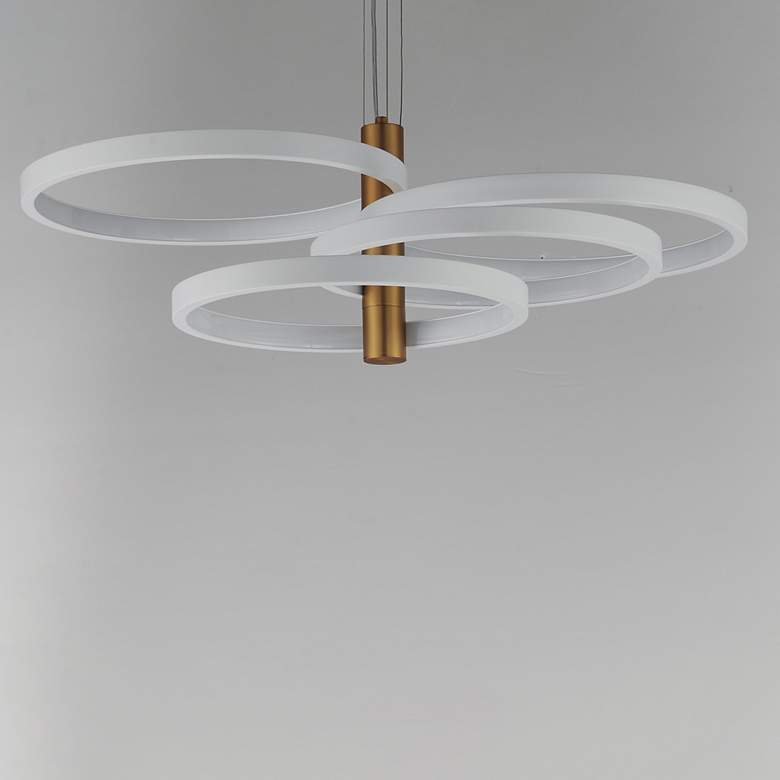 Image 2 ET2 Hoopla 33 1/2" White/Gold 4-Light LED Pendant more views