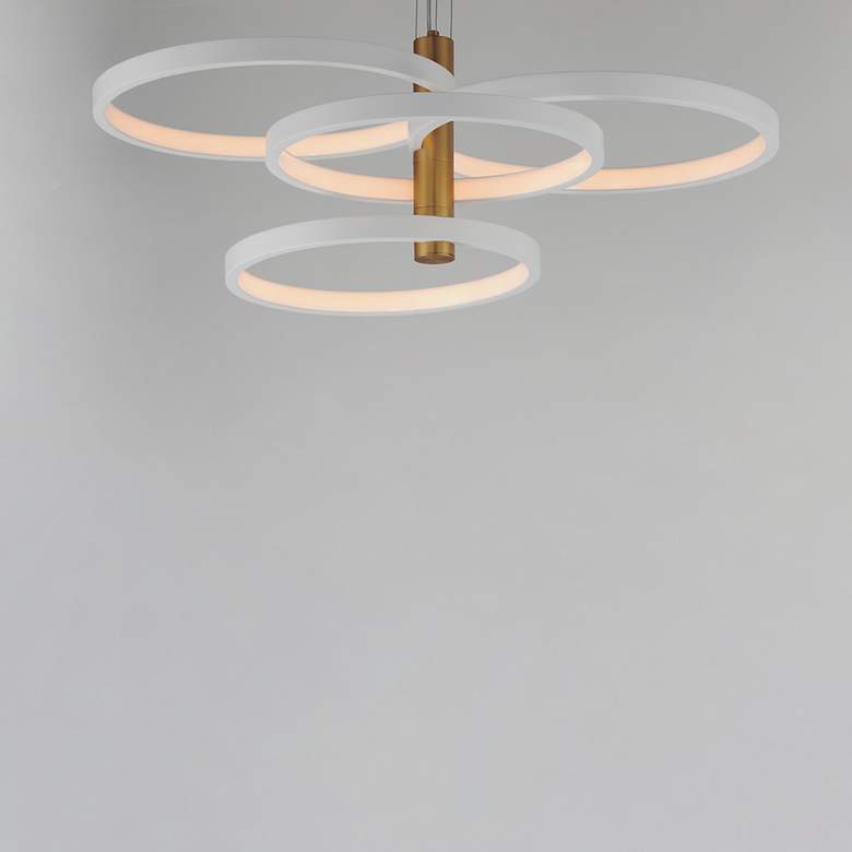 Image 3 ET2 Hoopla 33 1/2" White/Gold 4-Light LED Pendant more views
