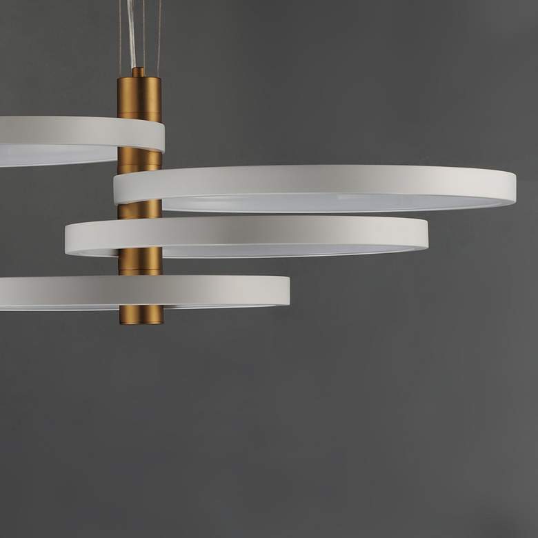Image 4 ET2 Hoopla 33 1/2" White/Gold 4-Light LED Pendant more views