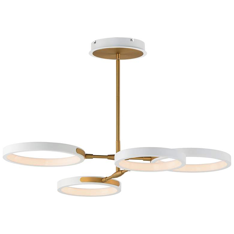 Image 1 ET2 Hoopla 33" White/Gold 4-Light LED Pendant