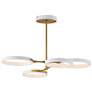 1_ET2 Hoopla 33" White/Gold 4-Light LED Pendant