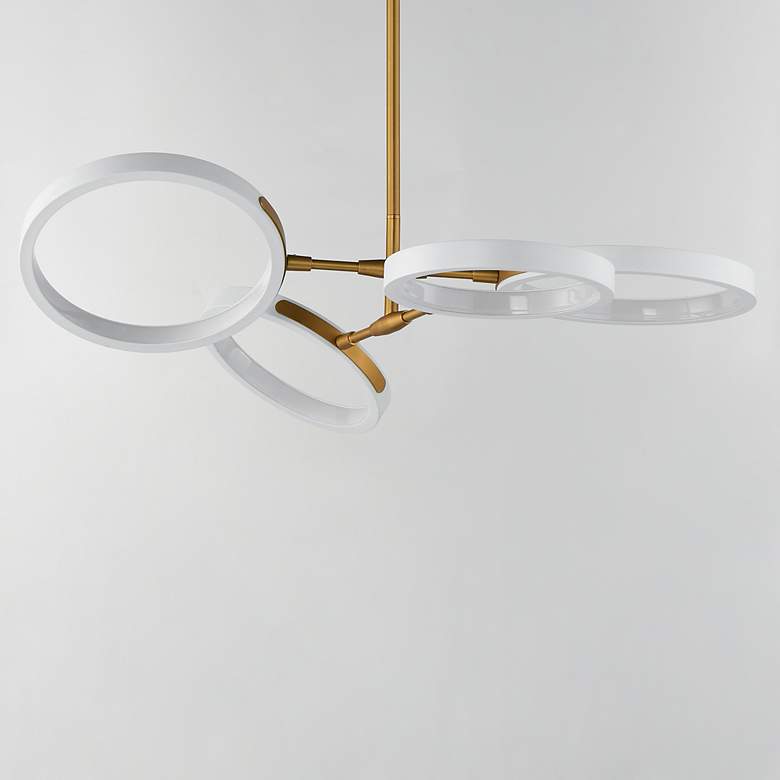 Image 3 ET2 Hoopla 33" White/Gold 4-Light LED Pendant more views