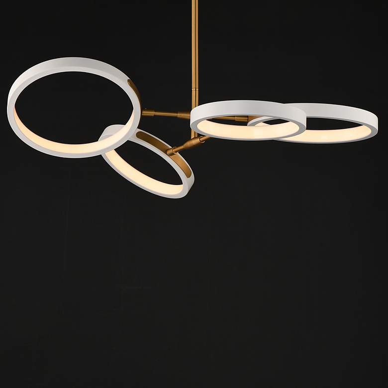Image 4 ET2 Hoopla 33" White/Gold 4-Light LED Pendant more views