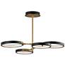 1_ET2 Hoopla 33" Wide Black/Gold 4-Light LED Pendant