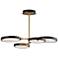 ET2 Hoopla 33" Wide Black/Gold 4-Light LED Pendant