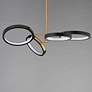 3_ET2 Hoopla 33" Wide Black/Gold 4-Light LED Pendant more views