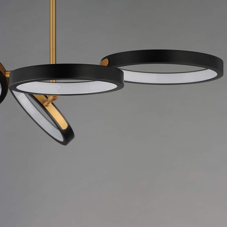 Image 4 ET2 Hoopla 33" Wide Black/Gold 4-Light LED Pendant more views