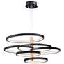 ET2 Hoopla 45 1/4"W Black and Gold 6-Light LED Pendant Light