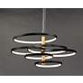 Thumbnail3 of ET2 Hoopla 45 1/4"W Black and Gold 6-Light LED Pendant Light more views