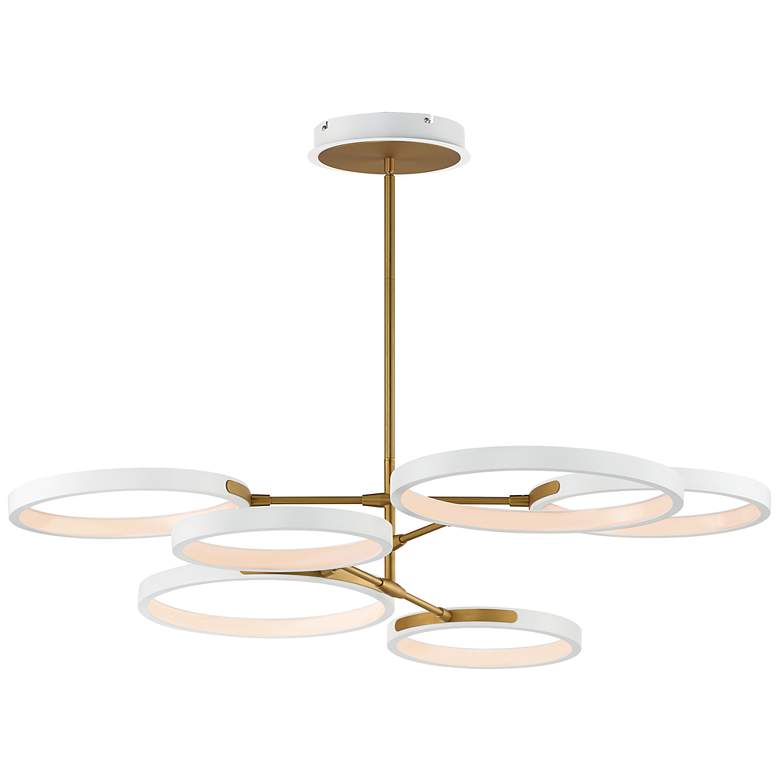 Image 1 ET2 Hoopla 47 1/4" White/Gold 6-Light LED Pendant