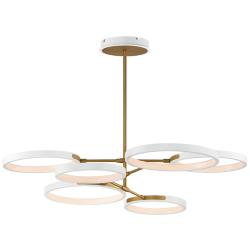 ET2 Hoopla 47 1/4" White/Gold 6-Light LED Pendant