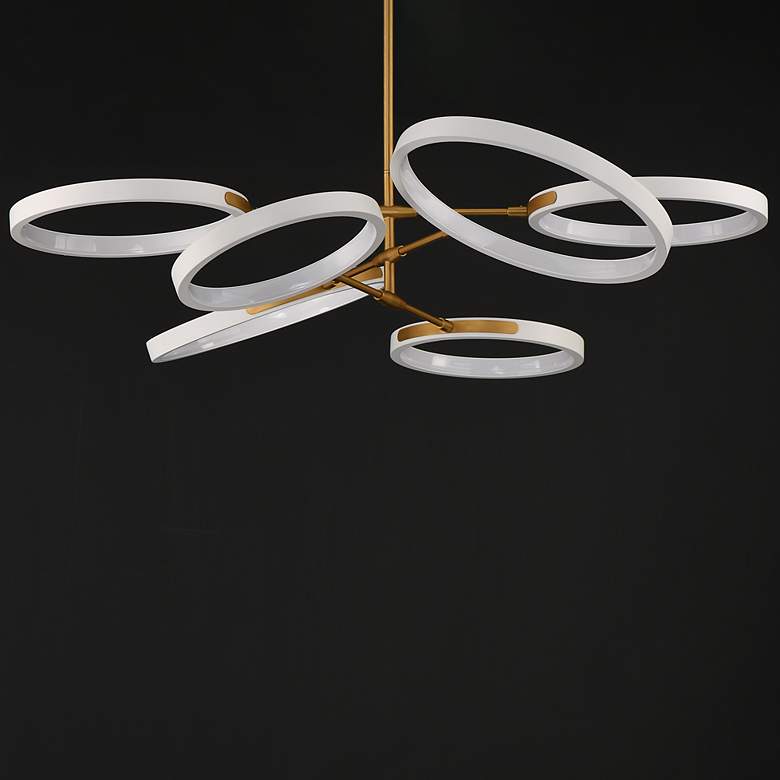 Image 3 ET2 Hoopla 47 1/4" White/Gold 6-Light LED Pendant more views